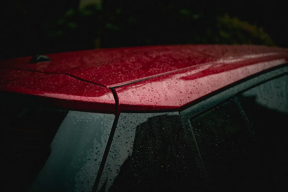 water beading on the bonnet of a freshly ceramic coated car in Cairns